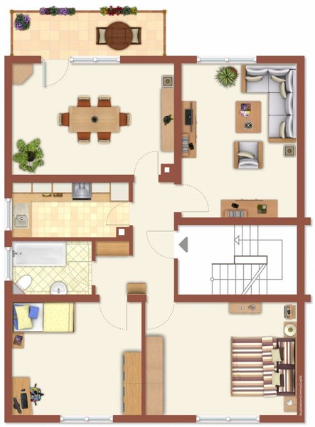 Grundriss - Charmante Vierzimmerwohnung mit Balkon - ein perfektes Zuhause für eine kleine Familie oder Paar