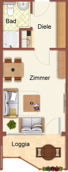 Grundriss - HD-Handschuhsheim: 1-Zimmer-Wohnung mit Keller und Stellplatz in logistisch sehr geschickter Lage