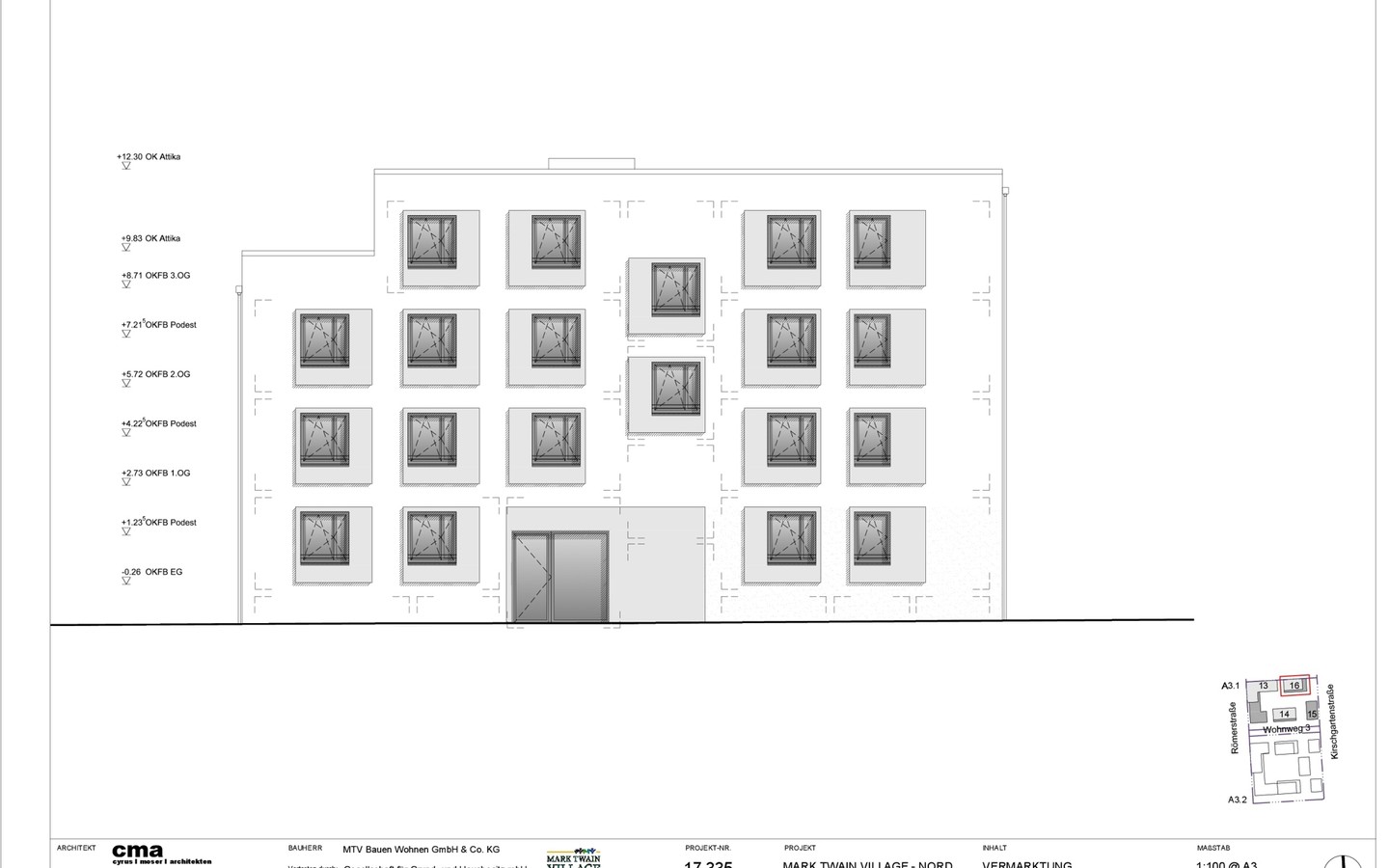 Ansicht Nord - Mark Twain Village - Neubauvorhaben: Komfortable 4-Zimmerwohnung in der Südstadt