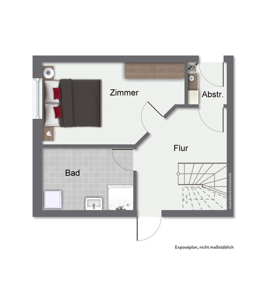 Grundriss Untergeschoss - Haus-im-Haus-Feeling: Exklusive Maisonette-Wohnung mit separatem Eingang, Terrasse und Balkon