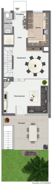 Erdgeschoss - HD-Emmertsgrund: Renovierungsbedürftiges Reihenmittelhaus mit Garten, Garage und Ausbaupotential