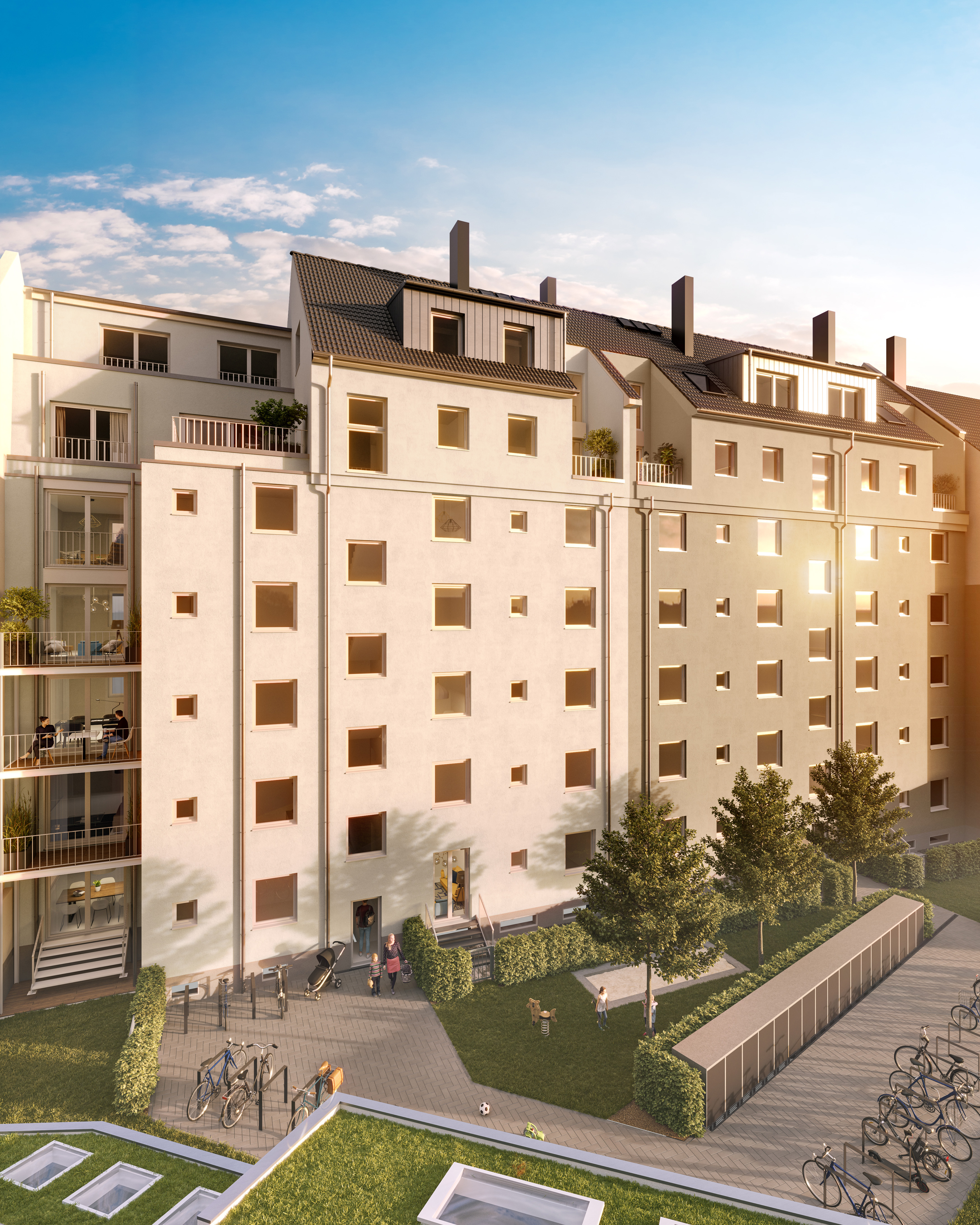 Viel Platz und großzügige Dachterrassen: Moderne 3- und 5-Zimmer-Wohnungen in Köln-Neustadt-Süd zum Kauf
					©Unverbindliche Darstellung
				