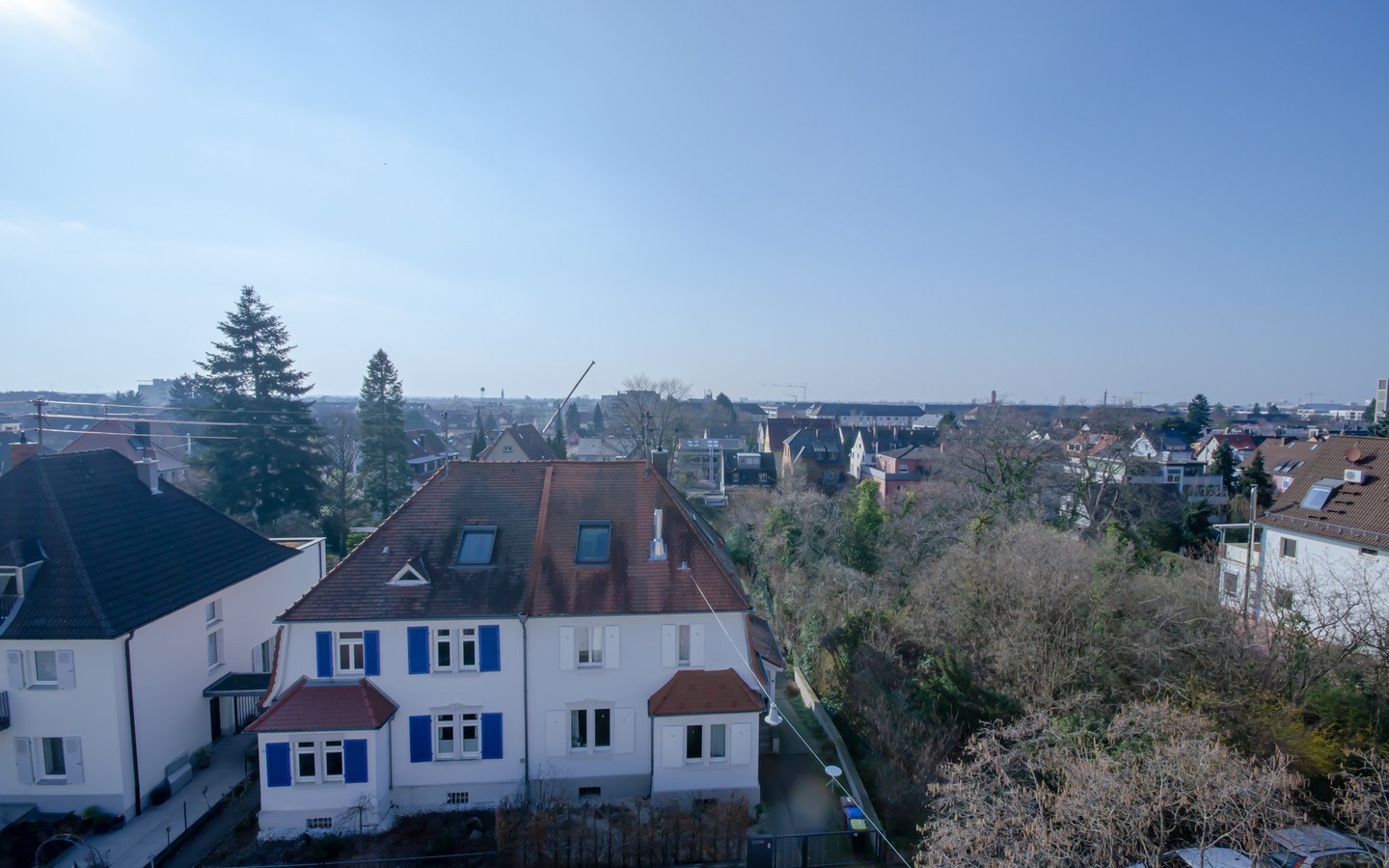 Blick Richtung Rheinebene - Fantastische Maisonettewohnung mit Balkon in der Südstadt