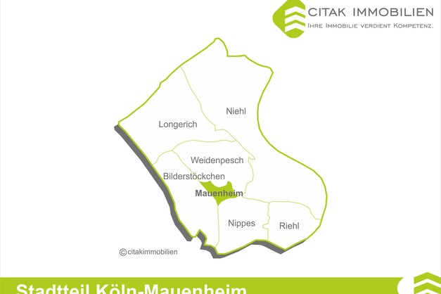 Mauenheim ist der flächenmäßig kleinste Stadtteil Kölns und auch deswegen einer der homogensten. Heute ist Mauenheim ein sehr beliebter Stadtteil. 