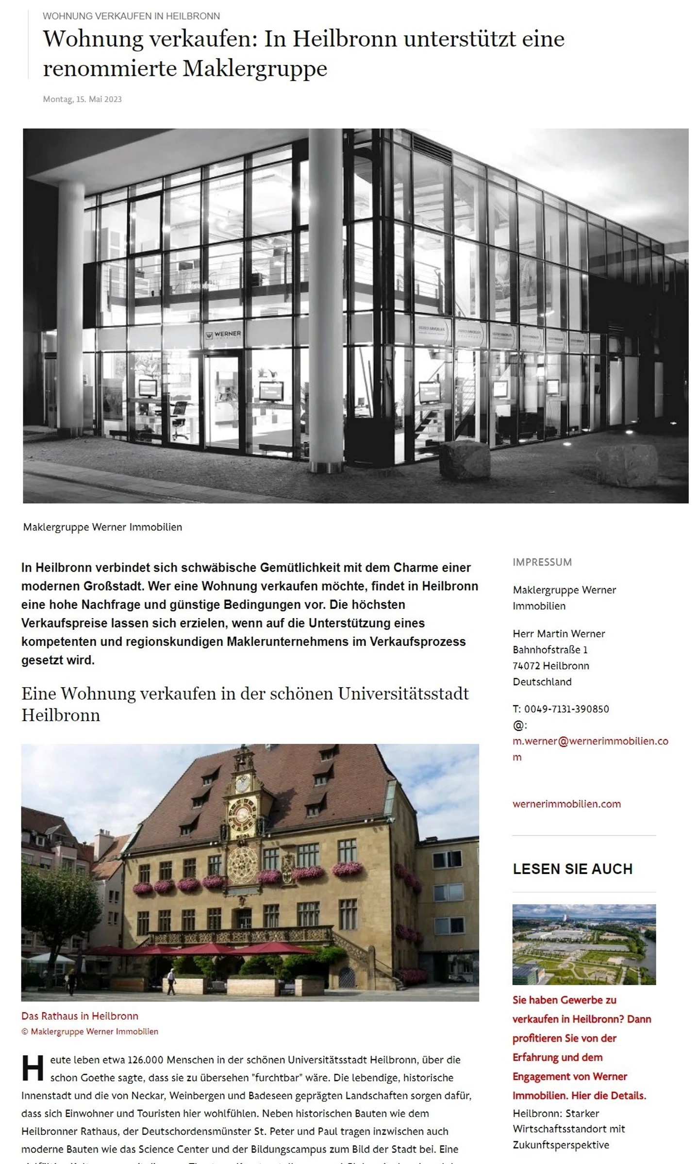 Immobilien Makler Heilbronn_Artikel_Neubau_FAZ - Immobilienmakler in Heilbronn - ©Martin Werner und Barbara Kazmaier