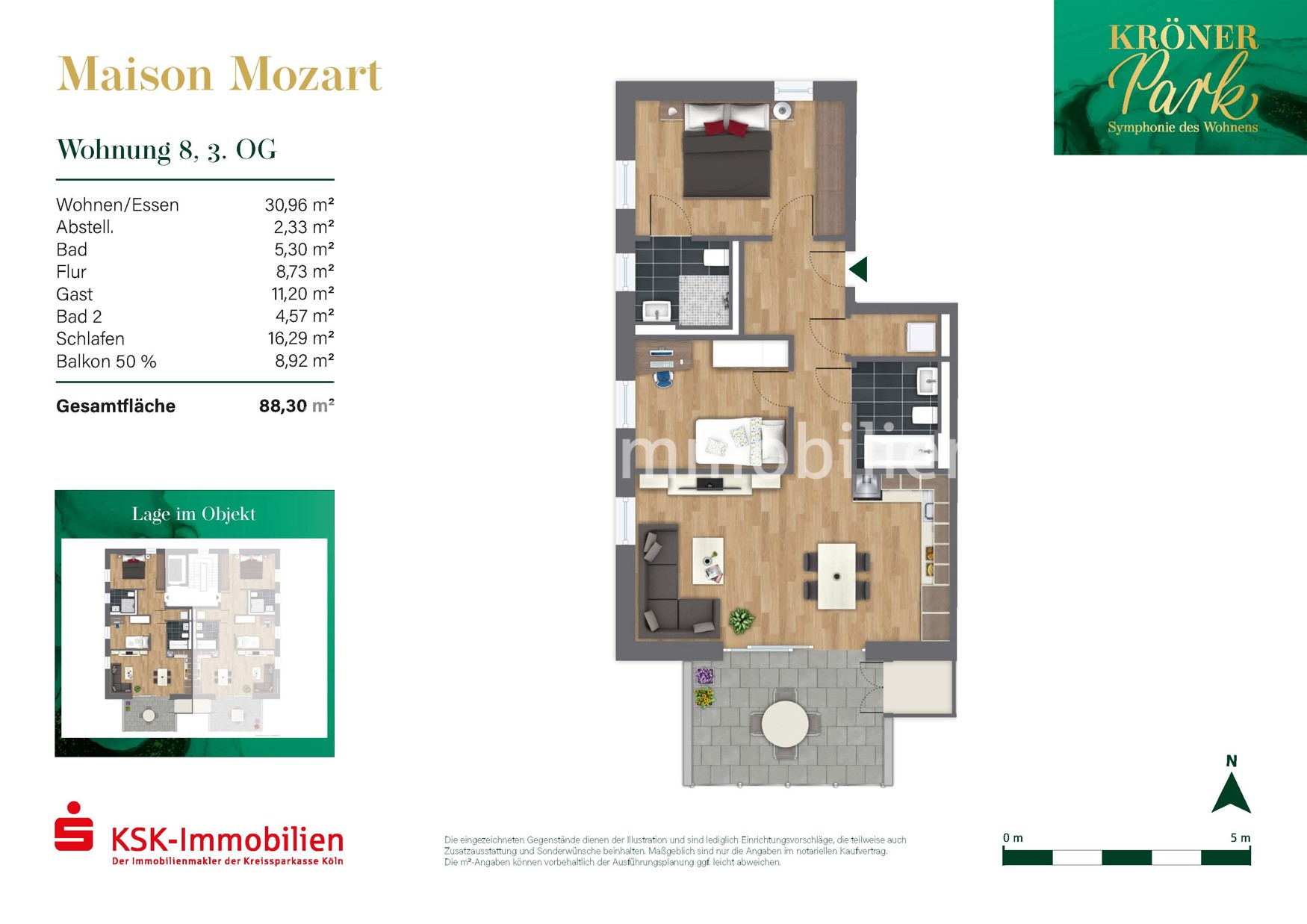 Grundriss Haus 1 Maison Mozart Wohnung 8