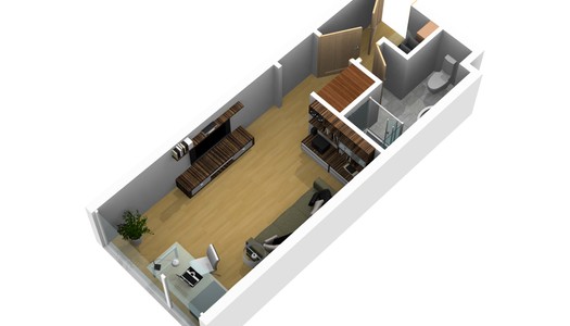 Grundriss 3D - 1 Zimmer Appartement in Köln Ehrenfeld