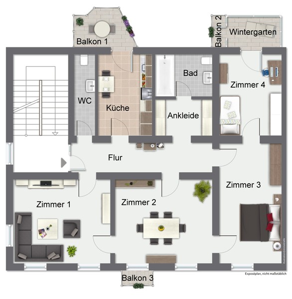 Bunsenstr. 23a 1. OG - Historisches Immobilien-Duo mit sieben Wohnungen und zwei Ladeneinheiten in idealer Weststadt-Lage